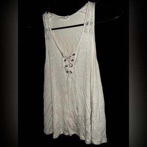 Beige/Cream Flowy (Front-Tie) Tilly’s Tank Top